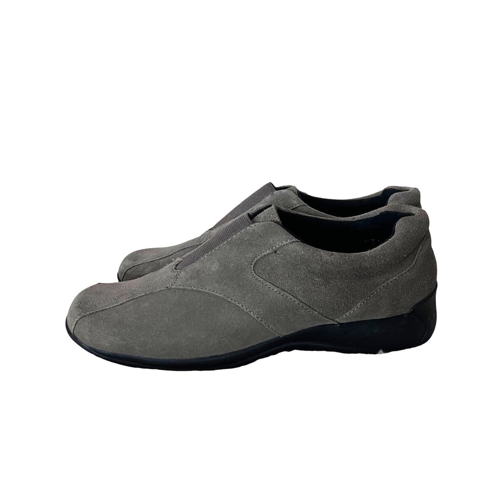 Classic Elements Toby Grey Suede Leather Slip On Loafers Womens 7M Walking Shoes